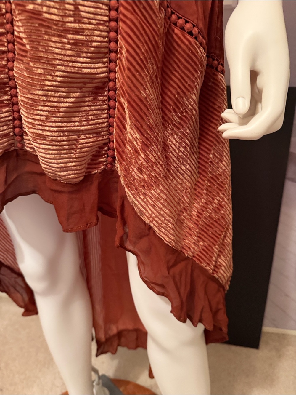 Anthropologie Velvet High Low Dress. Size 2/XS - Picture 7 of 11